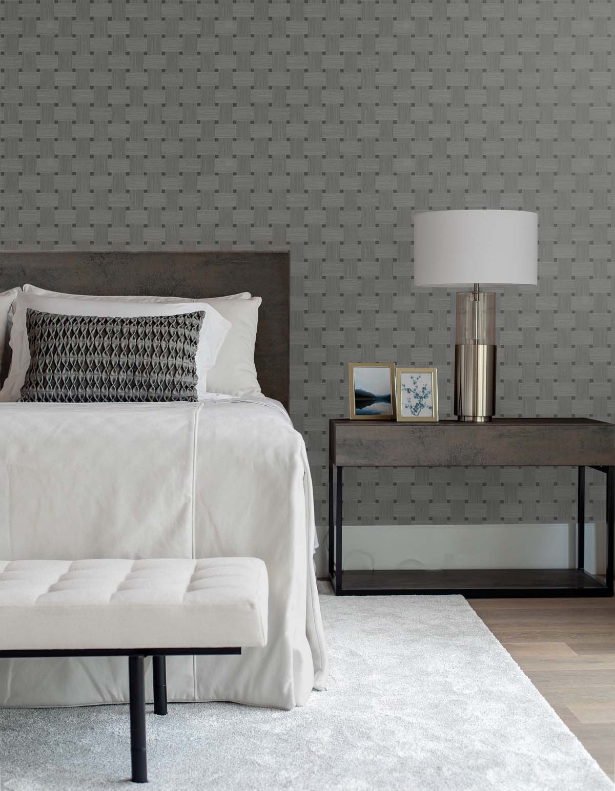 Basketweave Greyhound by Even More Textures Textured Vinyl Wallpaper – Seabrook Designs TS81808