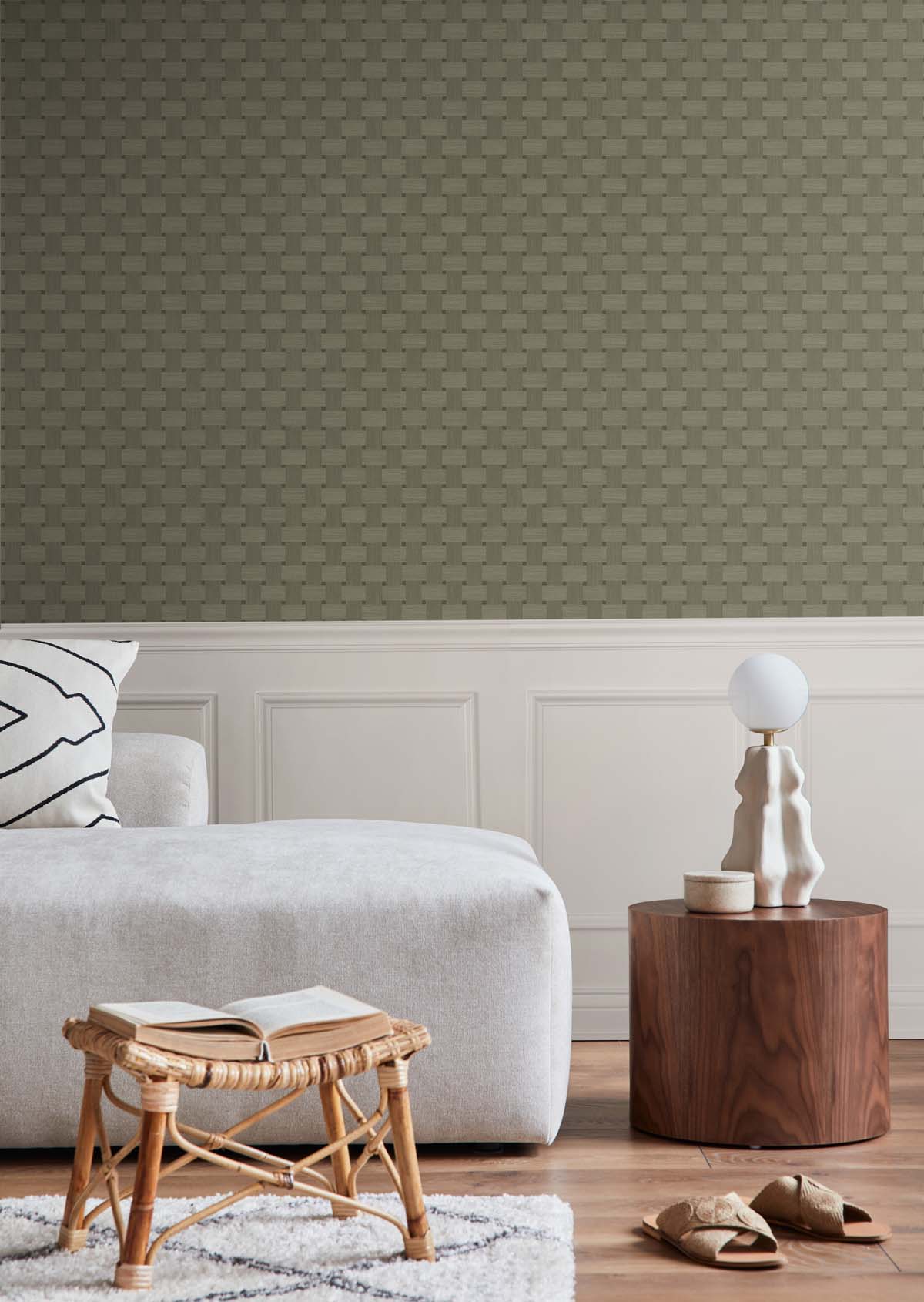 Basketweave Raw Umber by Even More Textures Textured Vinyl Wallpaper – Seabrook Designs TS81815