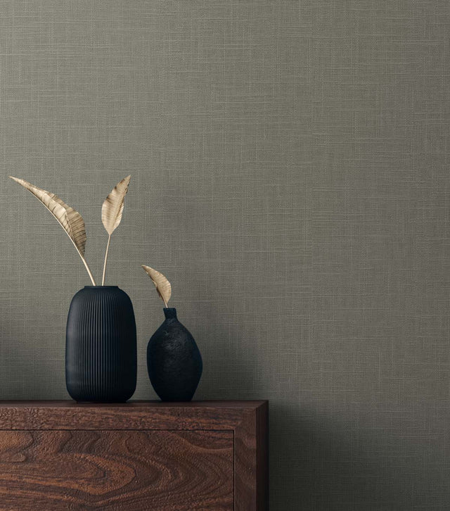Myrna Linen Pavestone by Even More Textures Linen Texture Wallpaper – Seabrook Designs TS81907