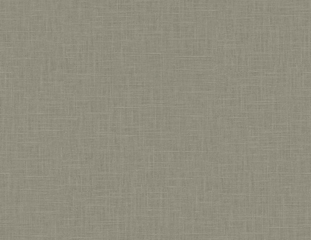 Myrna Linen Pavestone wallpaper featuring a matte grey linen-look texture