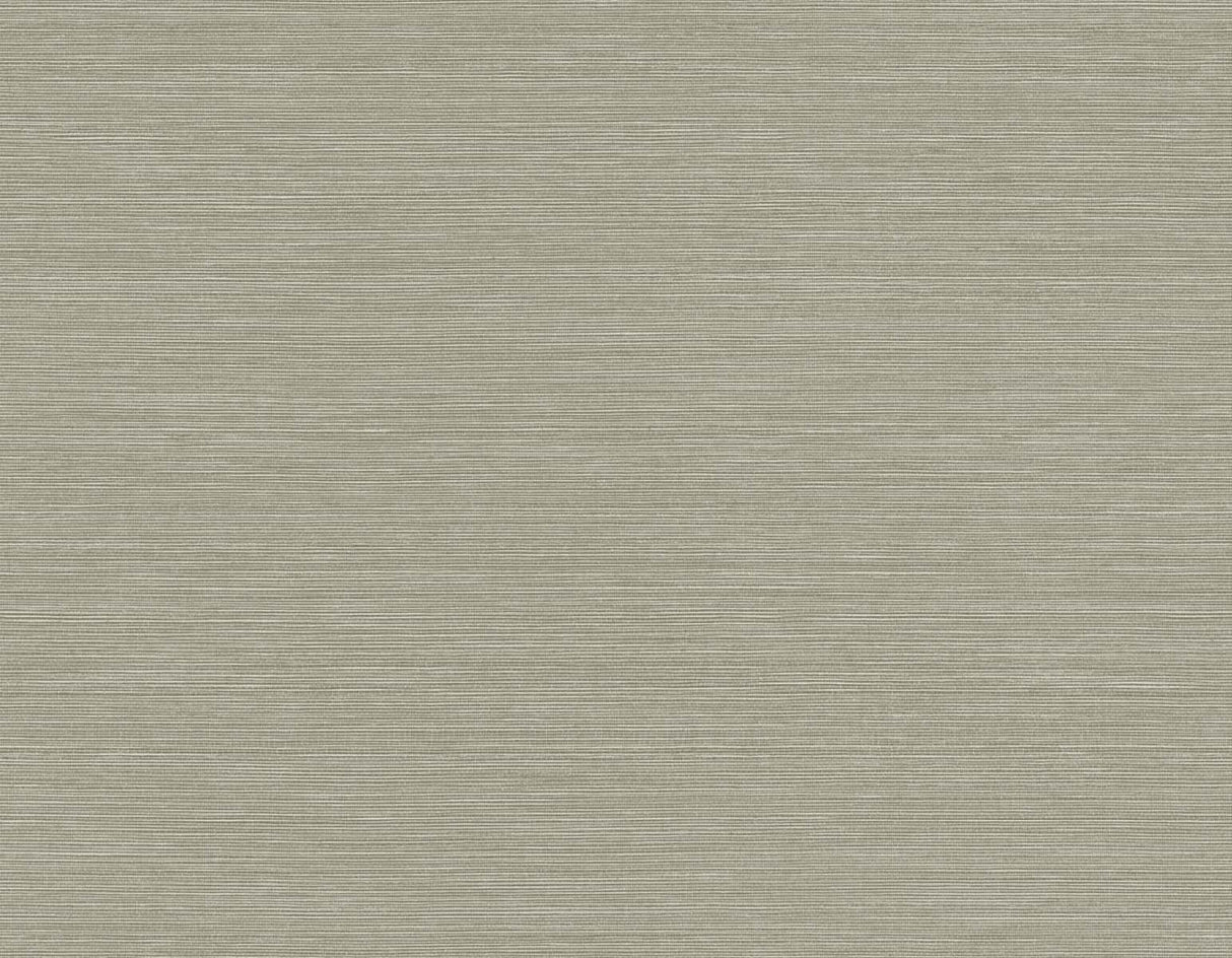 Close-up of Rooibos brown sisal-look textured wallpaper with fine horizontal striations.
