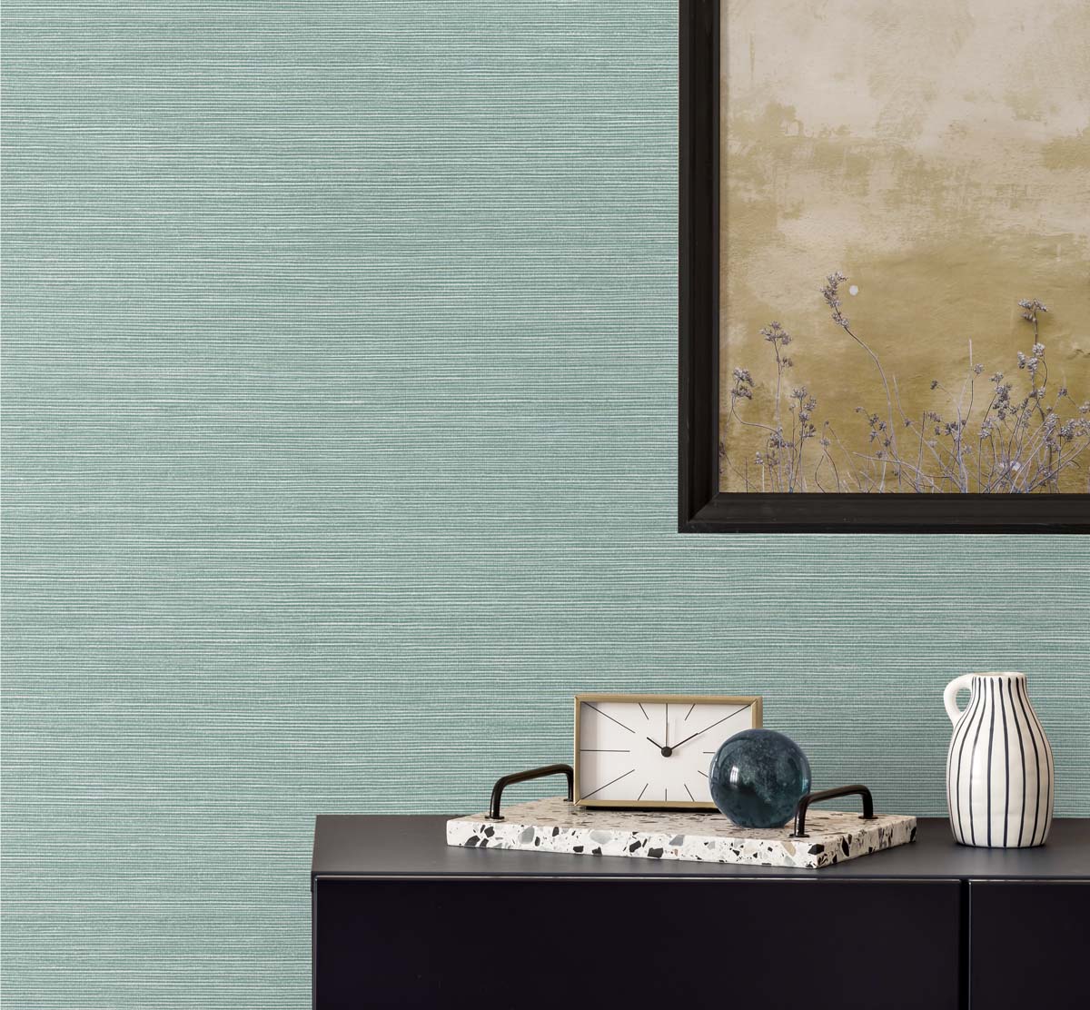 Seawave Sisal Calm Waters by Even More Textures Textured Sisal Vinyl Wallpaper – Seabrook Designs TS82006