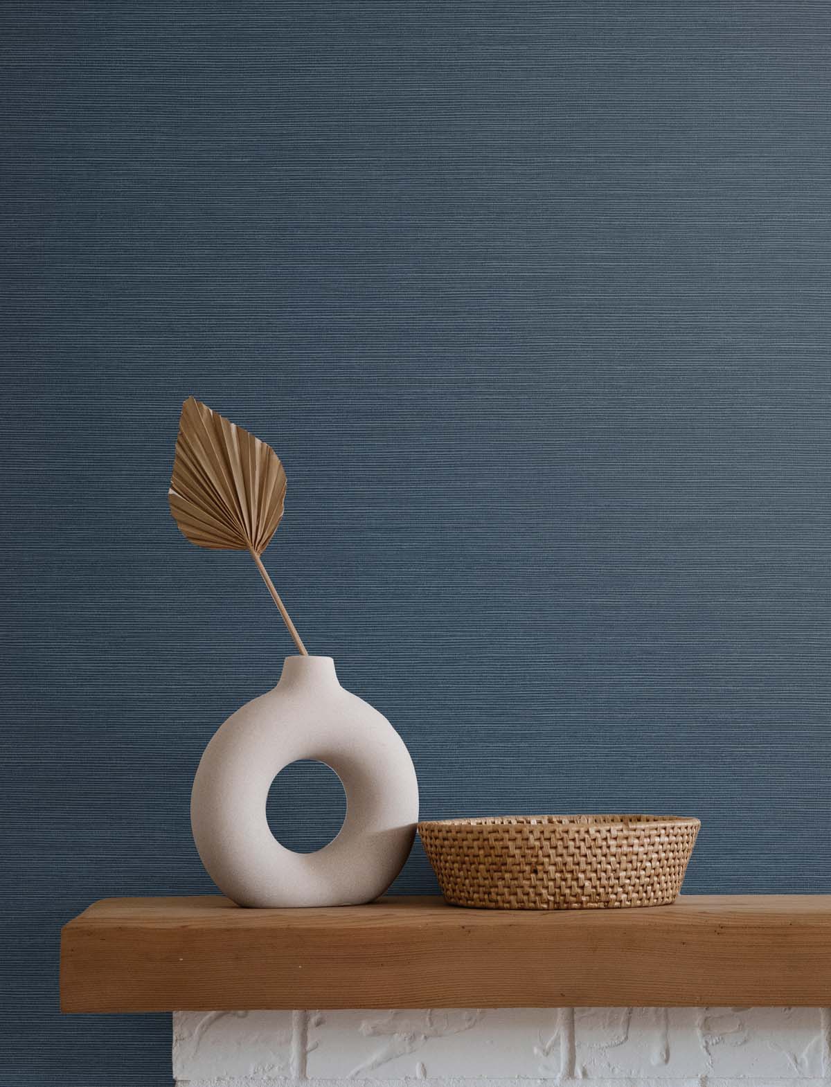 Seawave Sisal Alpha Blue by Even More Textures Textured Sisal Vinyl Wallpaper – Seabrook Designs TS82012