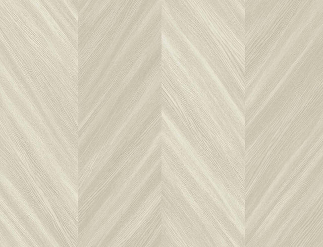 Light beige chevron woodgrain wallpaper with a matte finish