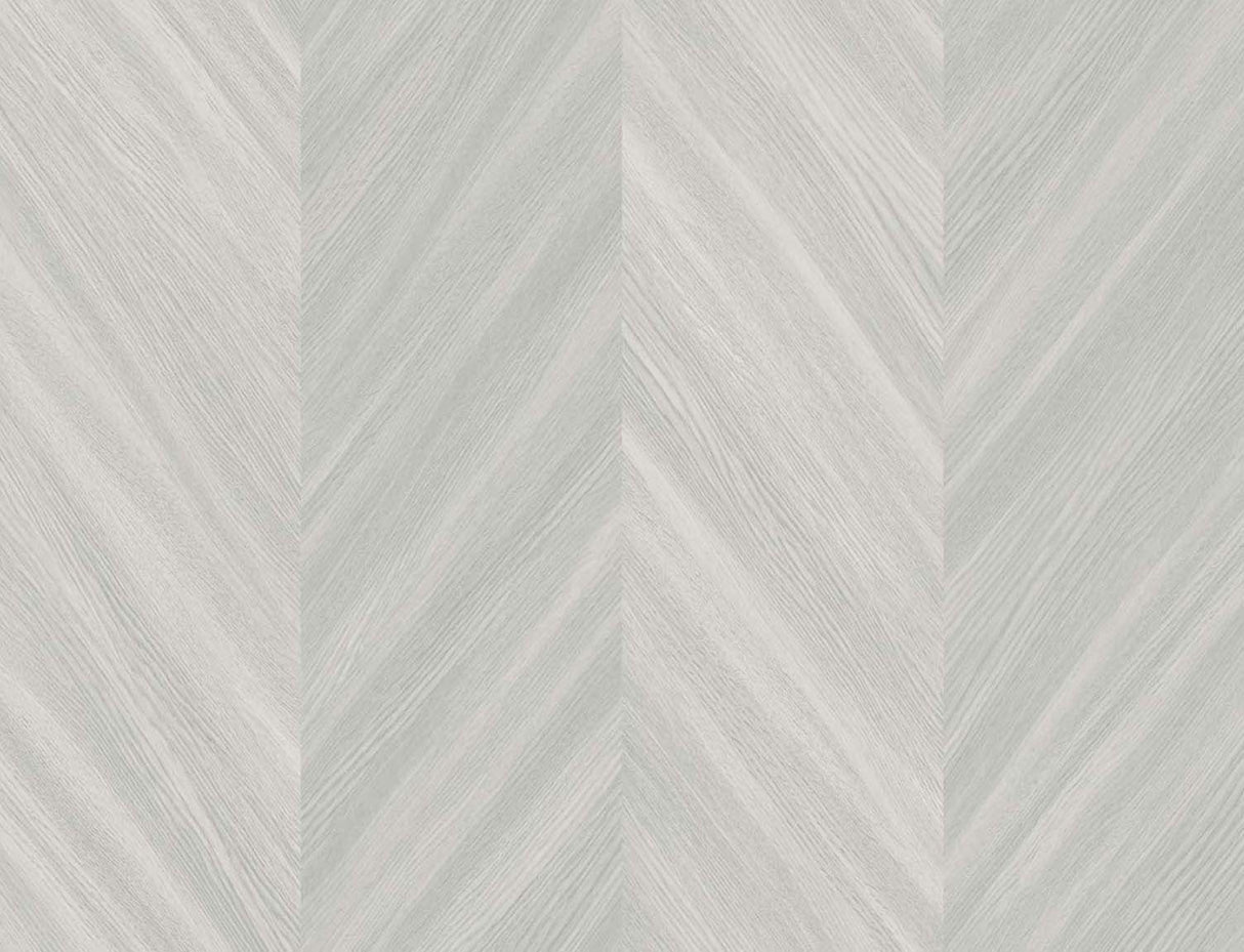 Matte grey chevron wood-look vinyl wallpaper
