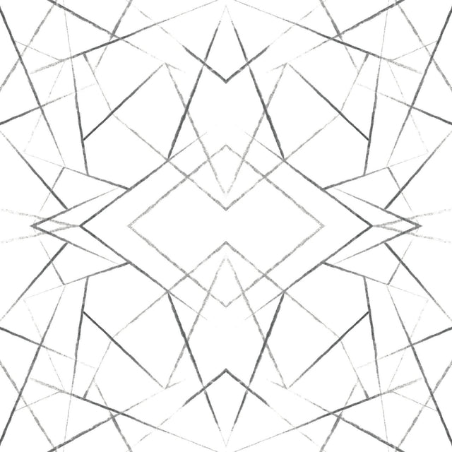 Geo Diamond Black Wallpaper with Modern Geometric Starburst Pattern - York UC3847