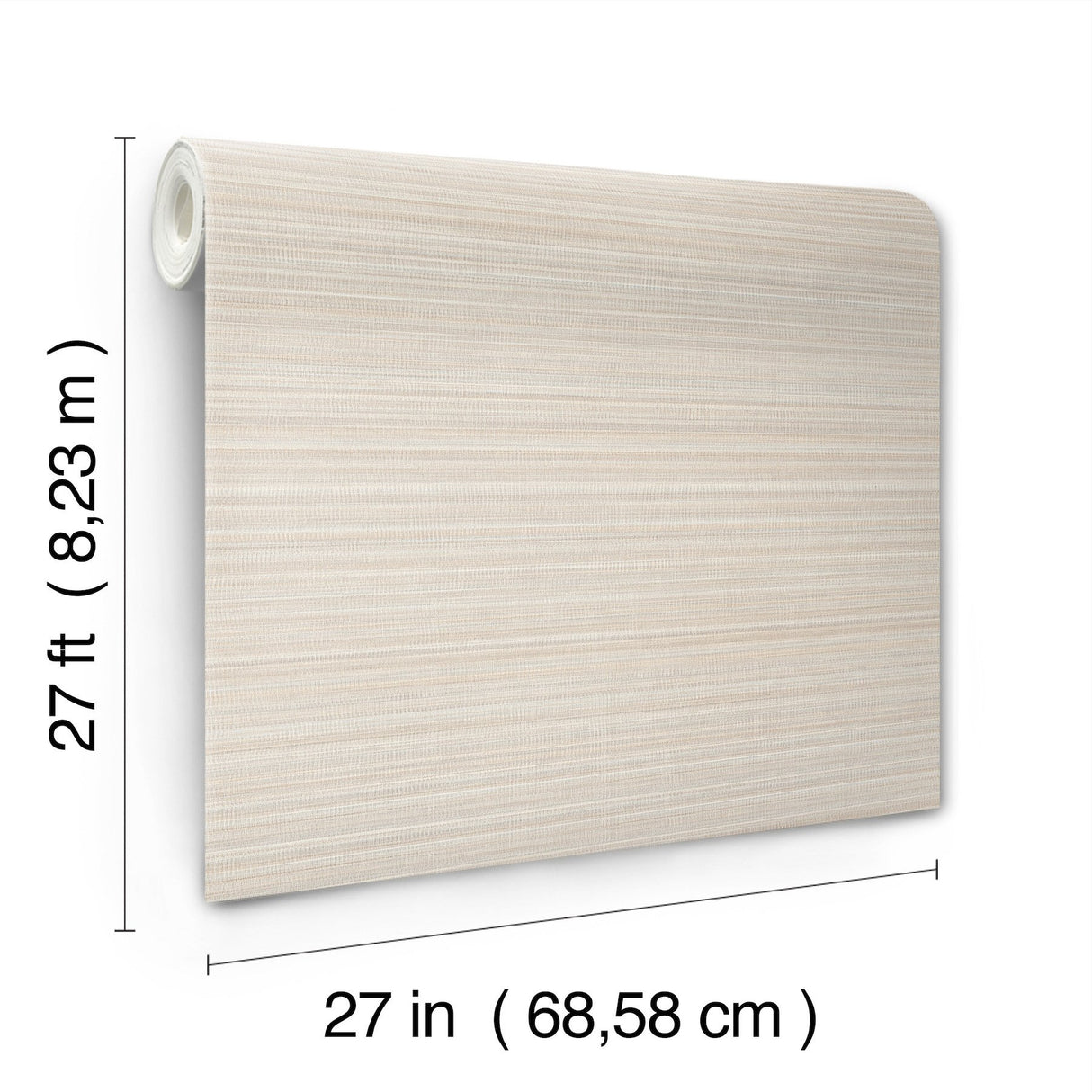Allineate Seashell Beige Wallpaper with Horizontal Variegated Stripe Motif - York UD2523N
