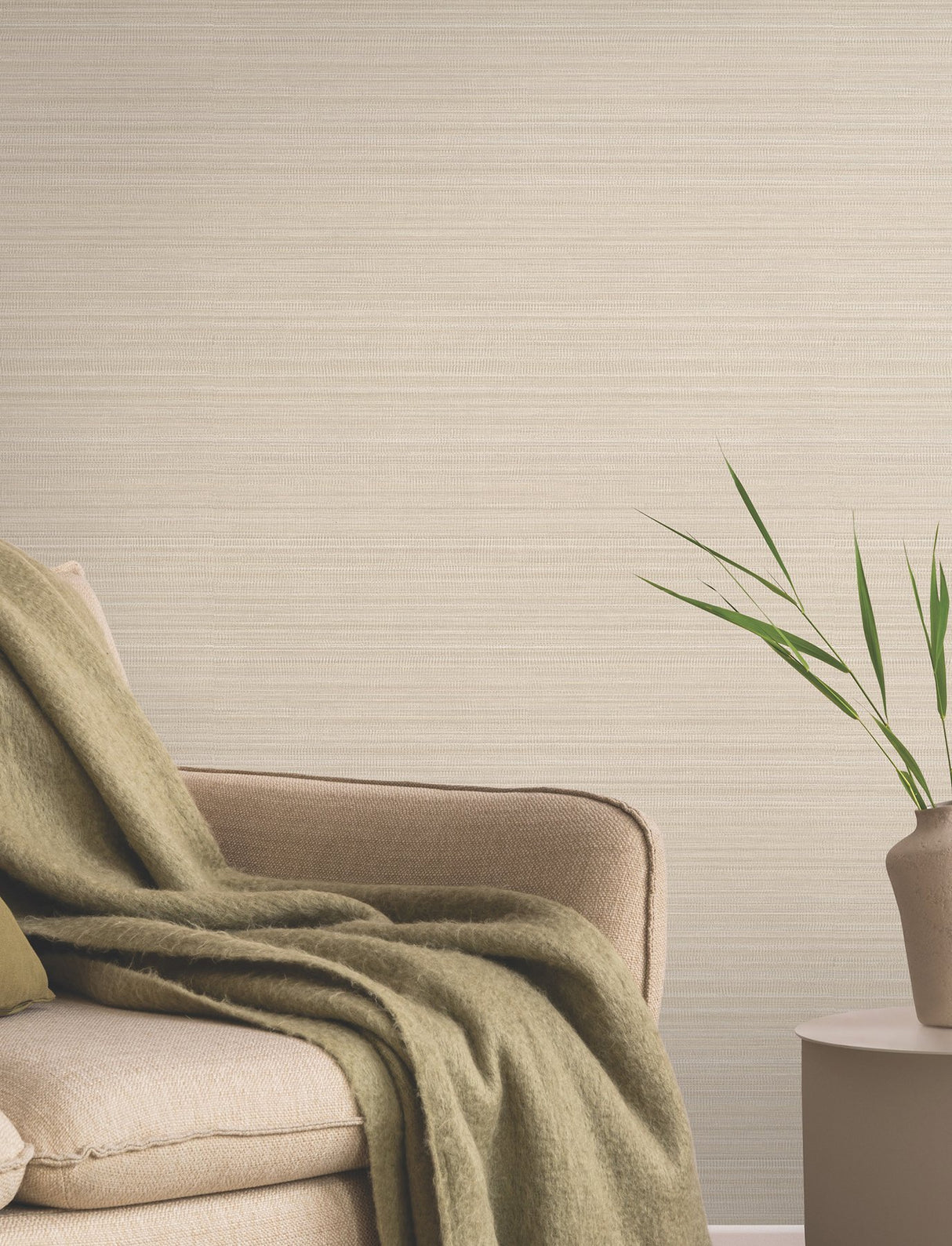 Allineate Dune Beige Wallpaper with Horizontal Variegated Texture - York UD2529N