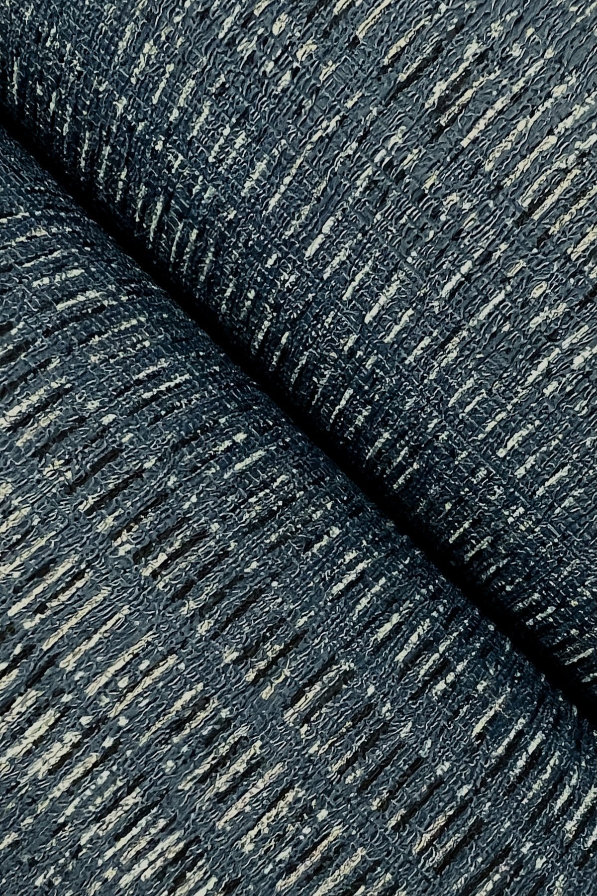 Stratford Midnight Wallpaper with Metallic Vertical Stripe Texture - York UD2546N