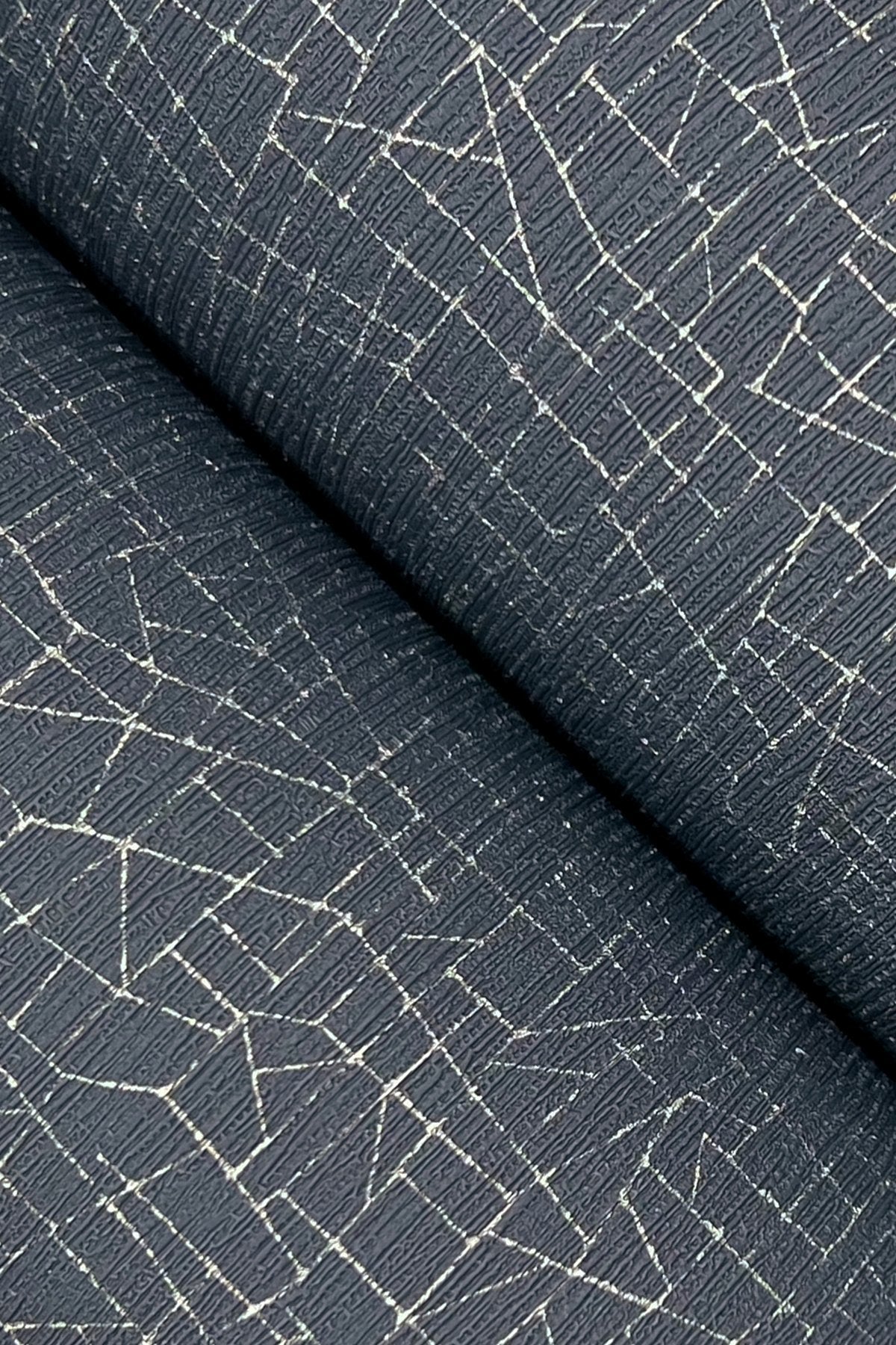 Exchange Ink Press Blue Geometric Metallic Wallpaper - York UD2567N