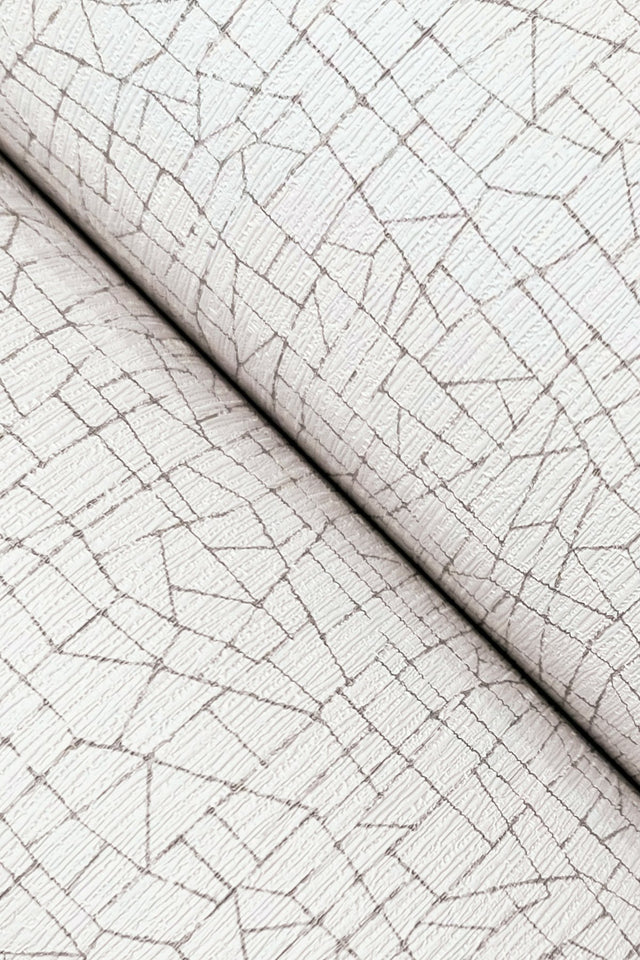 Exchange White Wash Geometric Metallic Wallpaper - York UD2569N