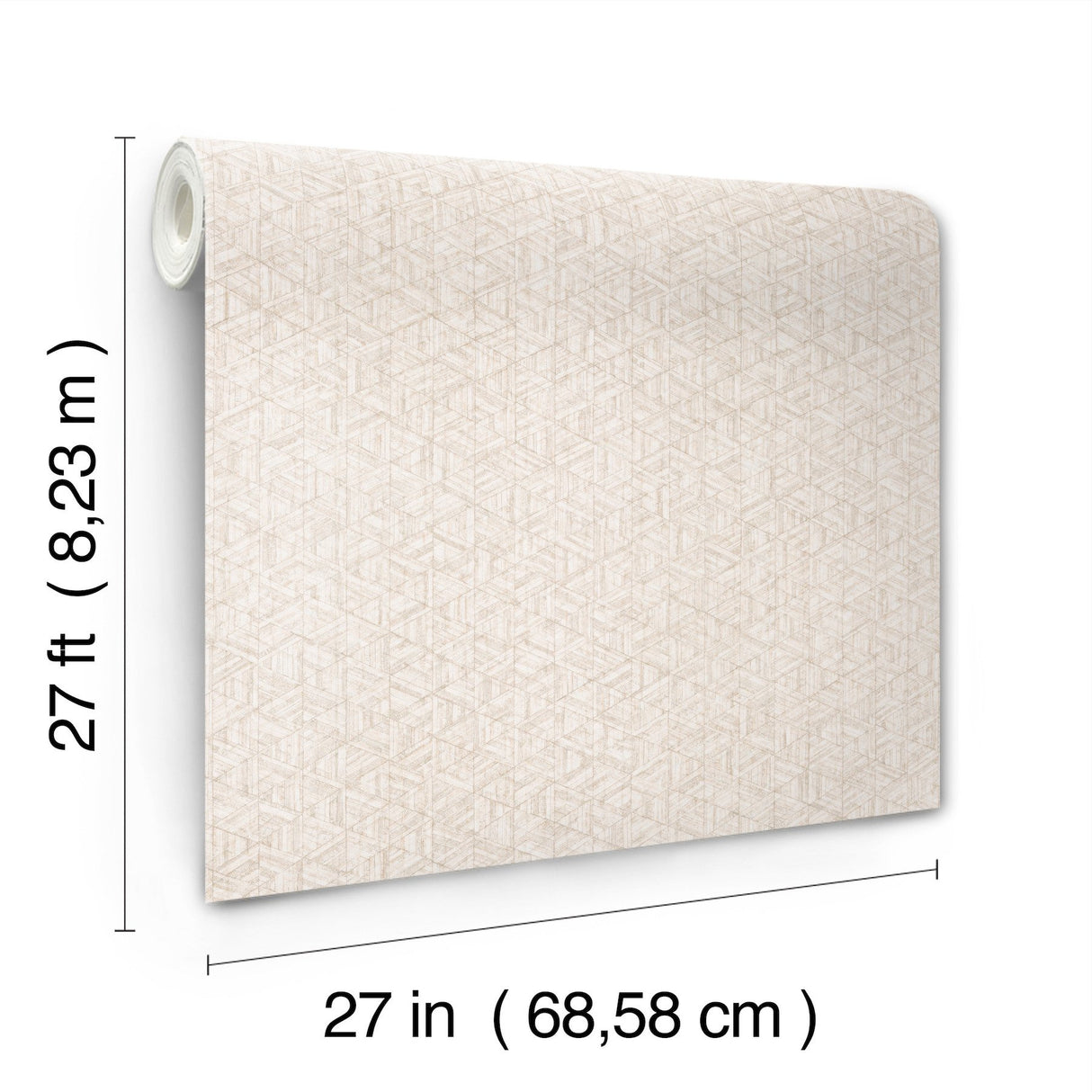 Rune Basswood Geometric Pearl Vinyl on Non Woven Wallpaper - York UD2579N