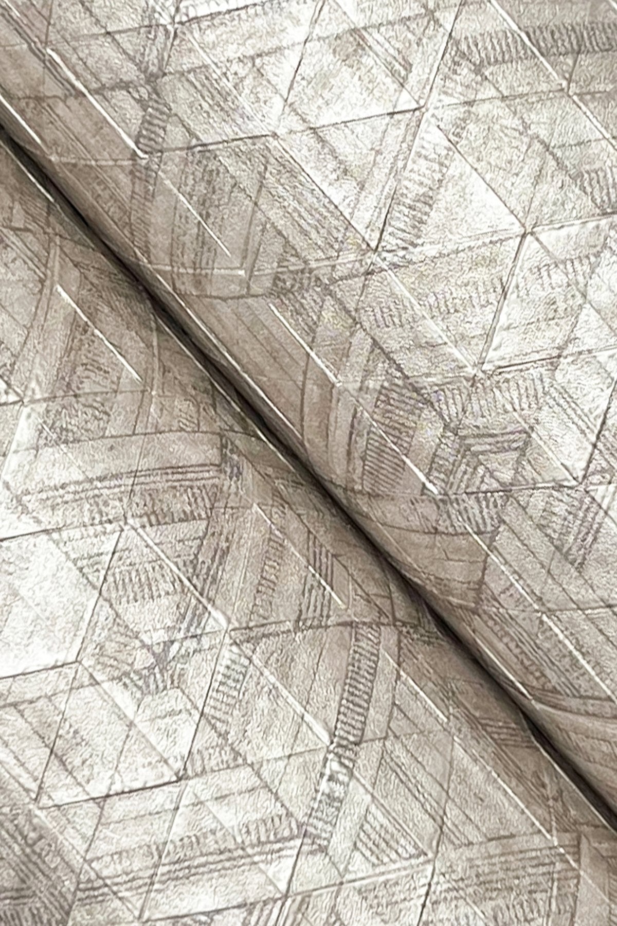Rune Bone Geometric Pearl Finish Wallpaper - York UD2581N