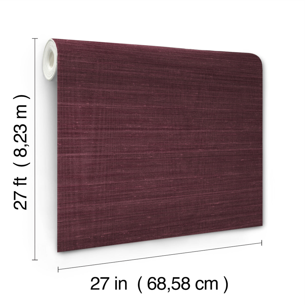 Sari Silk Merlot Faux Fabric by York Wallcoverings Traditional Non Woven Vinyl Texture Pattern Unpasted Strippable Scrubbable Wallpaper - UW1009N