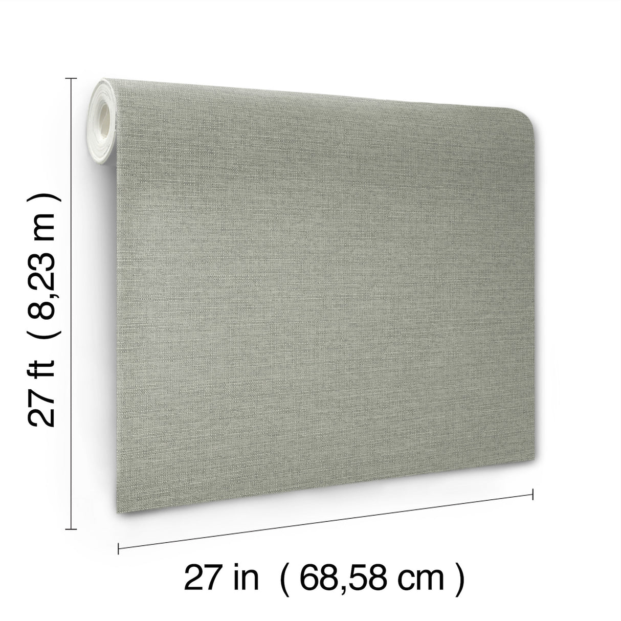 Terrene Moss Faux Linen Texture Wallpaper Non Woven Vinyl Unpasted Scrubbable Strippable 27-In x 27-Ft Roll by York Wallcoverings - UW1016N