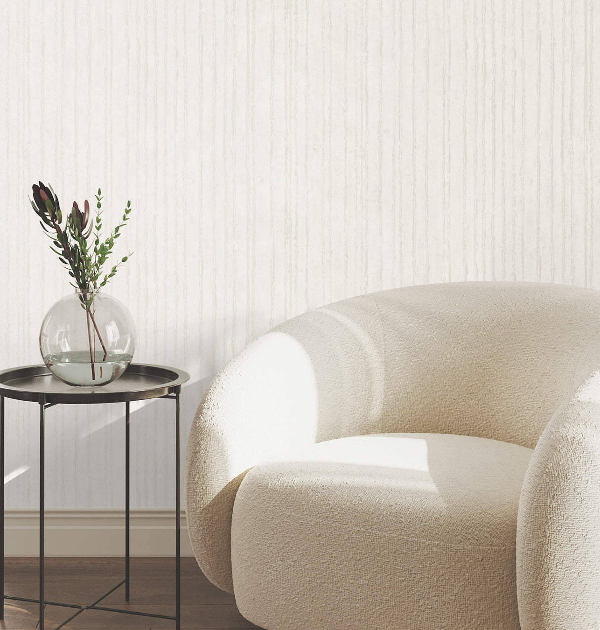 Precious Metal Pearl by York Wallcoverings Corrugated Texture Pattern Non Woven Vinyl Unpasted Strippable Residential Wallpaper - UW1023N