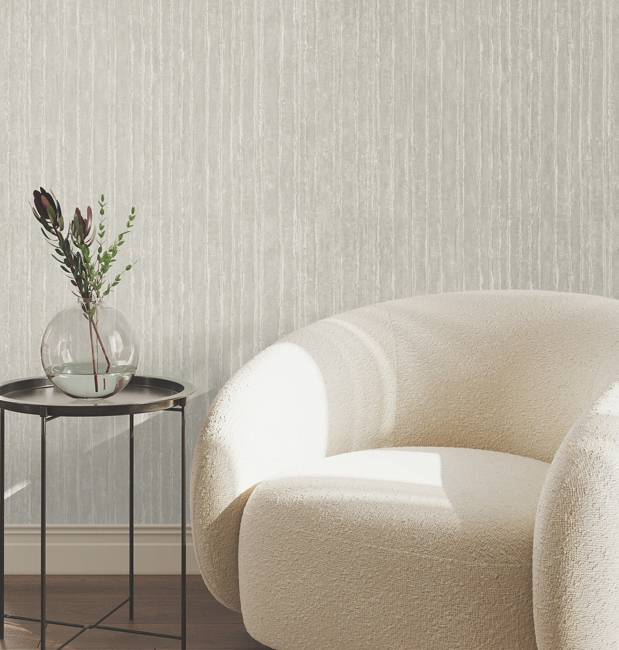 Precious Metal Silver Corrugated Wallpaper by York Wallcoverings Steel Grey Metallic Texture Pattern High Performance - UW1024N