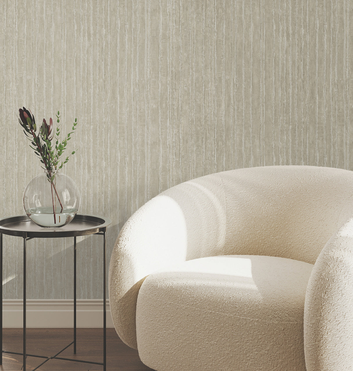 Precious Metal Taupe by York Wallcoverings Corrugated Metallic Non-Woven Vinyl Unpasted Texture Wallpaper - UW1025