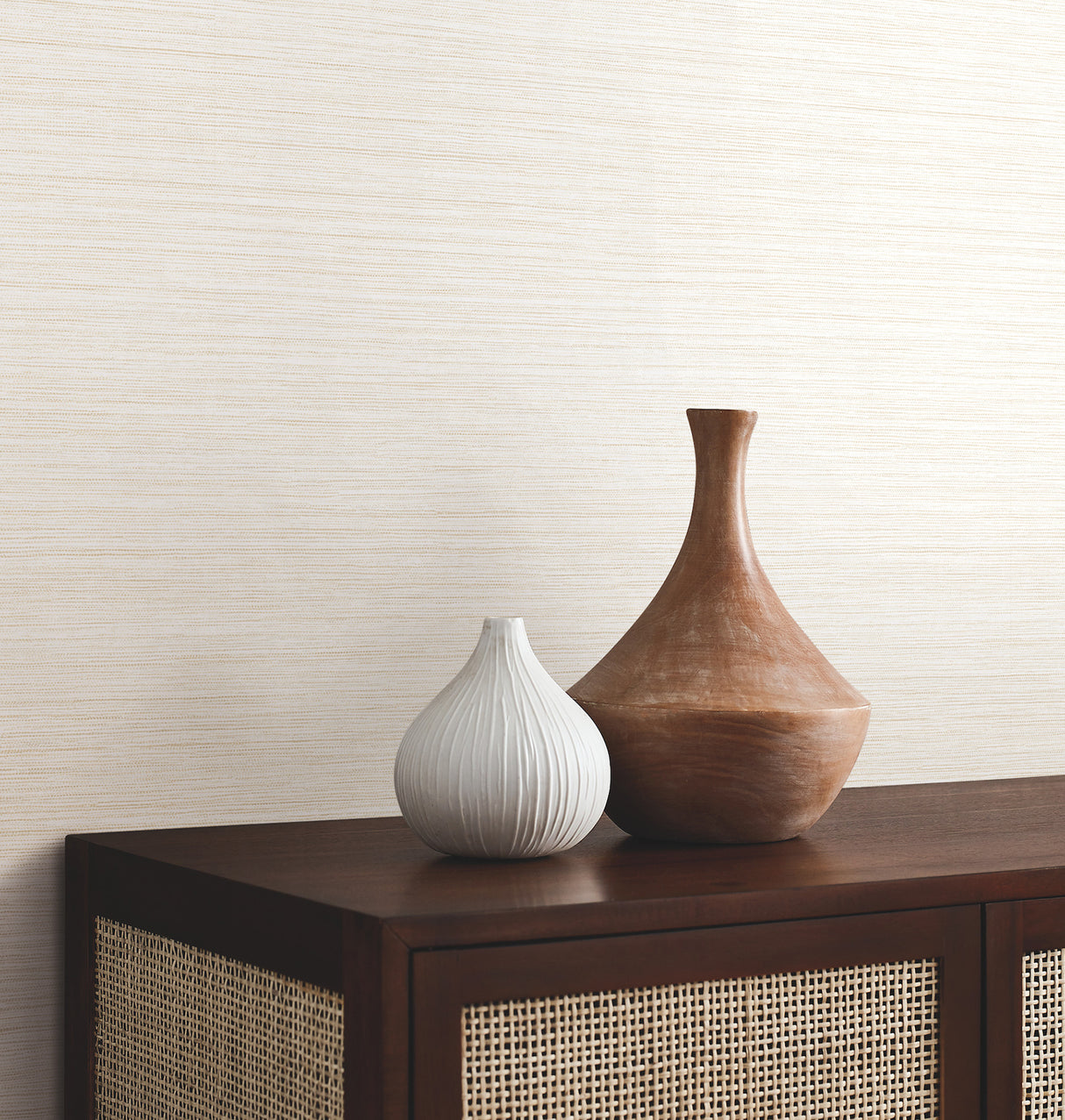 Mystic Eggshell by York Wallcoverings Faux Grasscloth Non Woven Vinyl Unpasted Strippable Scrubbable Texture Sidewall Wallpaper - UW1029N