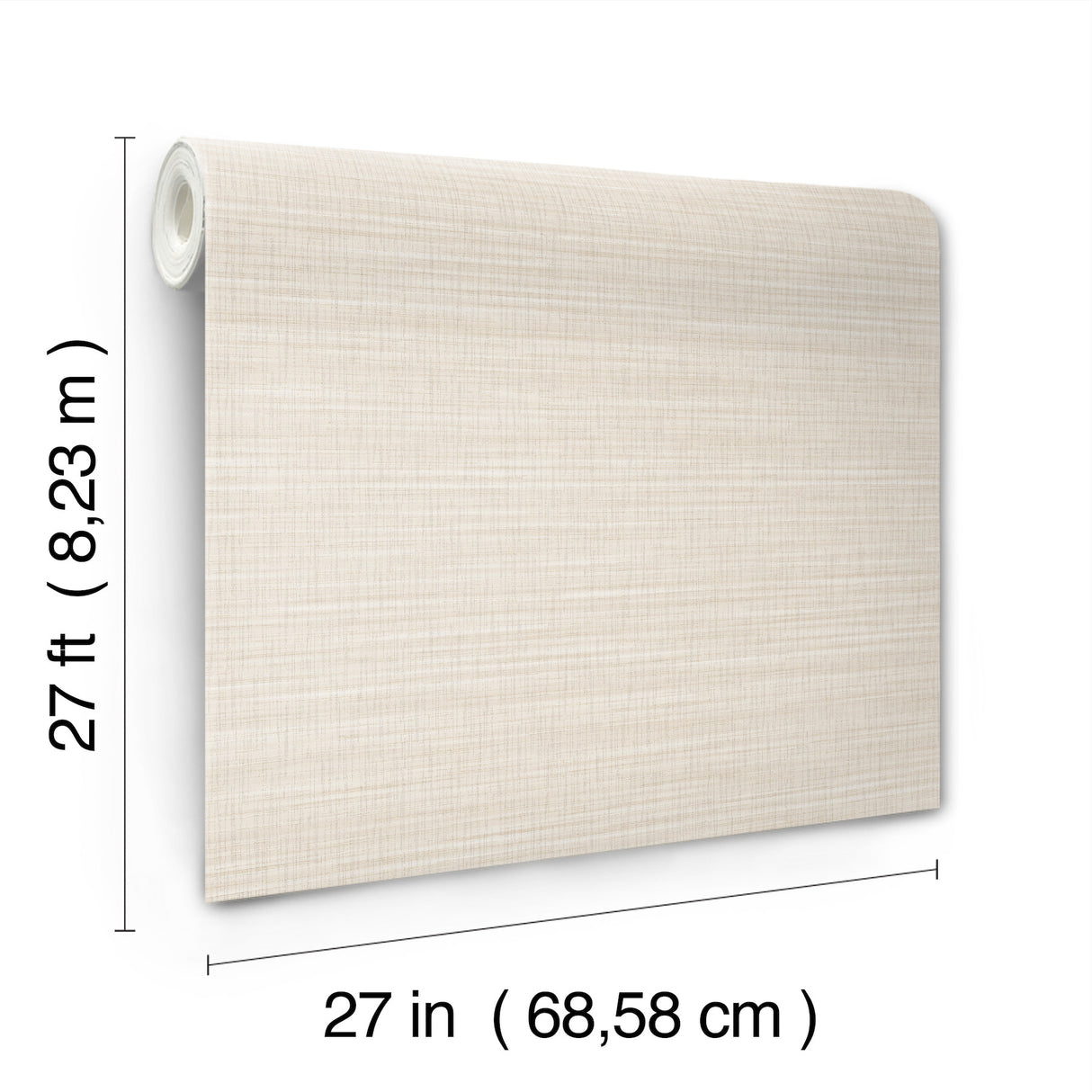 Down To Earth Cream Striated Stripe Non Woven Vinyl Wallpaper by York Wallcoverings Traditional Unpasted Scrubbable 27 in x 27 ft Roll - UW1042N