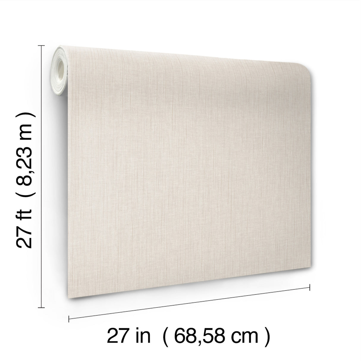 Silk Spun Ivory by York Wallcoverings Unpasted Fabric-Backed Osnaburg Vinyl Traditional Scrubbable Strippable Tactile Stripe Wallpaper UW1050N