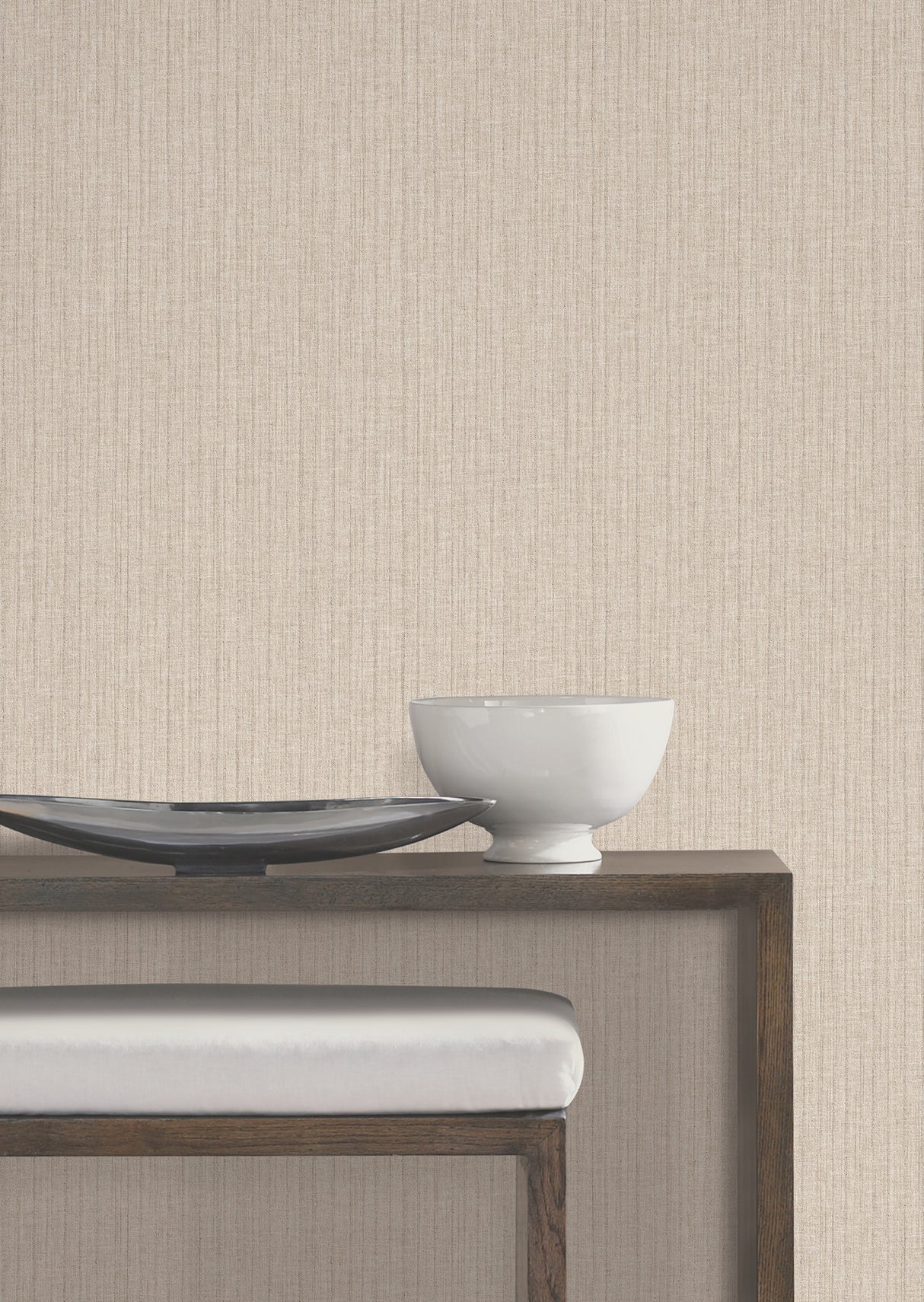 Silk Spun Beige Tactile Stripe Wallpaper by York Wallcoverings - UW1052N