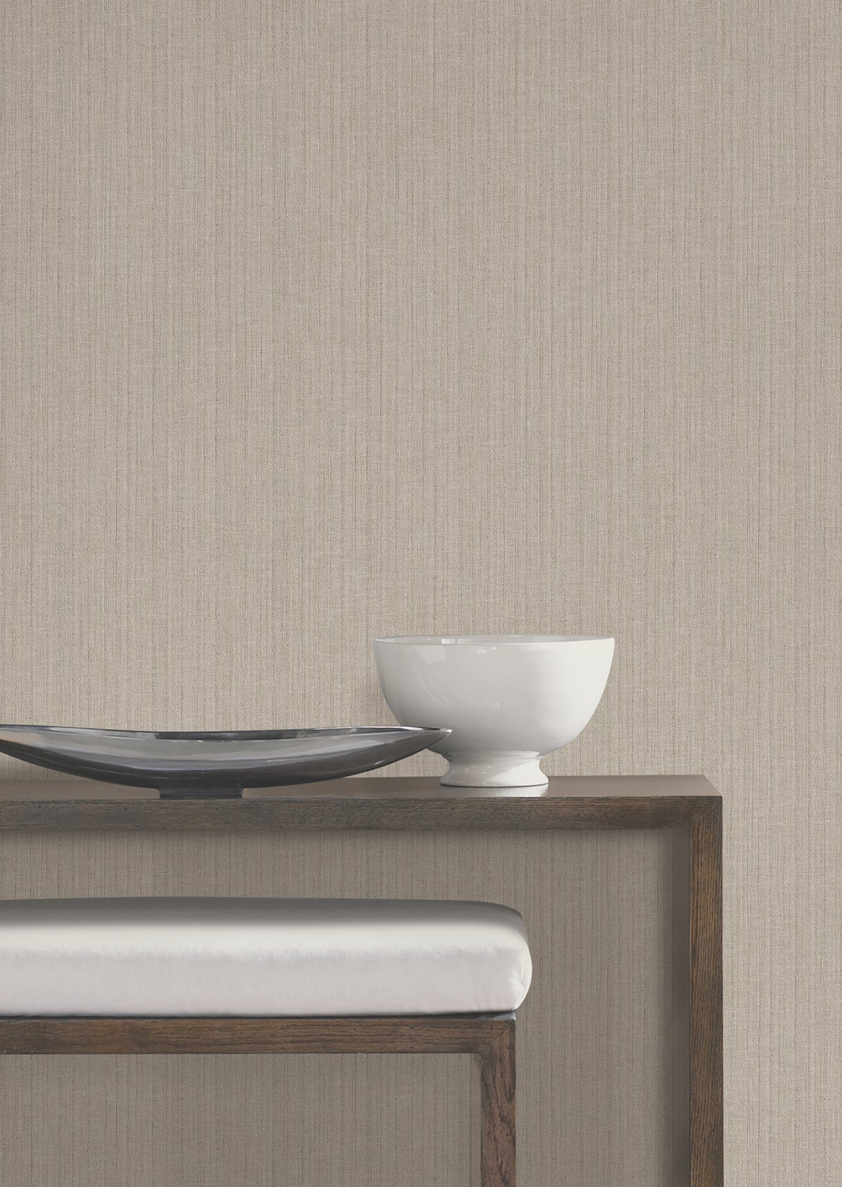 Silk Spun Light Brown Tactile Stripe Scrubbable Strippable Unpasted Fabric-Backed Vinyl Wallpaper 54in Wide by York Wallcoverings - UW1053