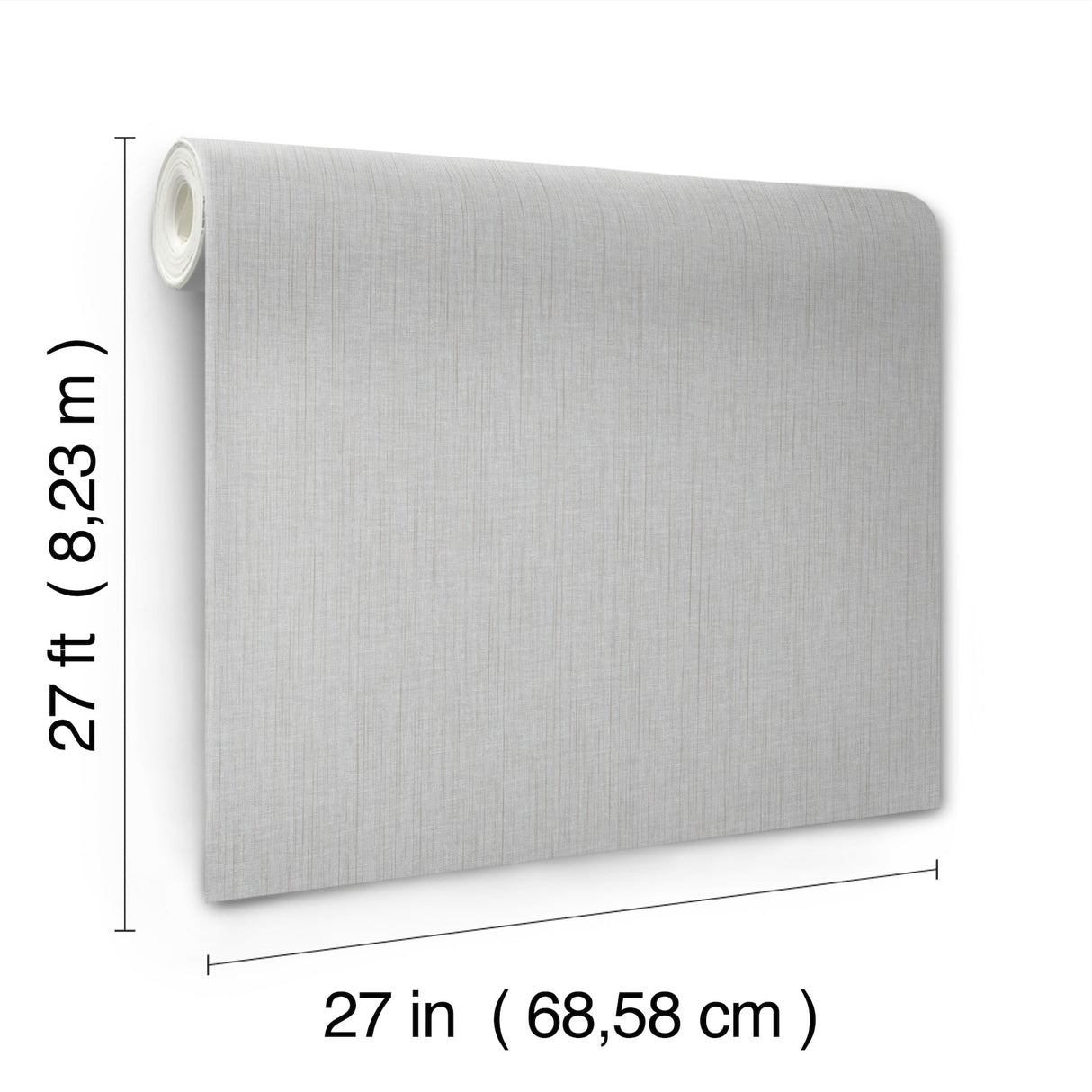 Silk Spun Light Grey by York Wallcoverings Traditional Tactile Stripe Unpasted Fabric Backed Vinyl Wallpaper - York UW1057N
