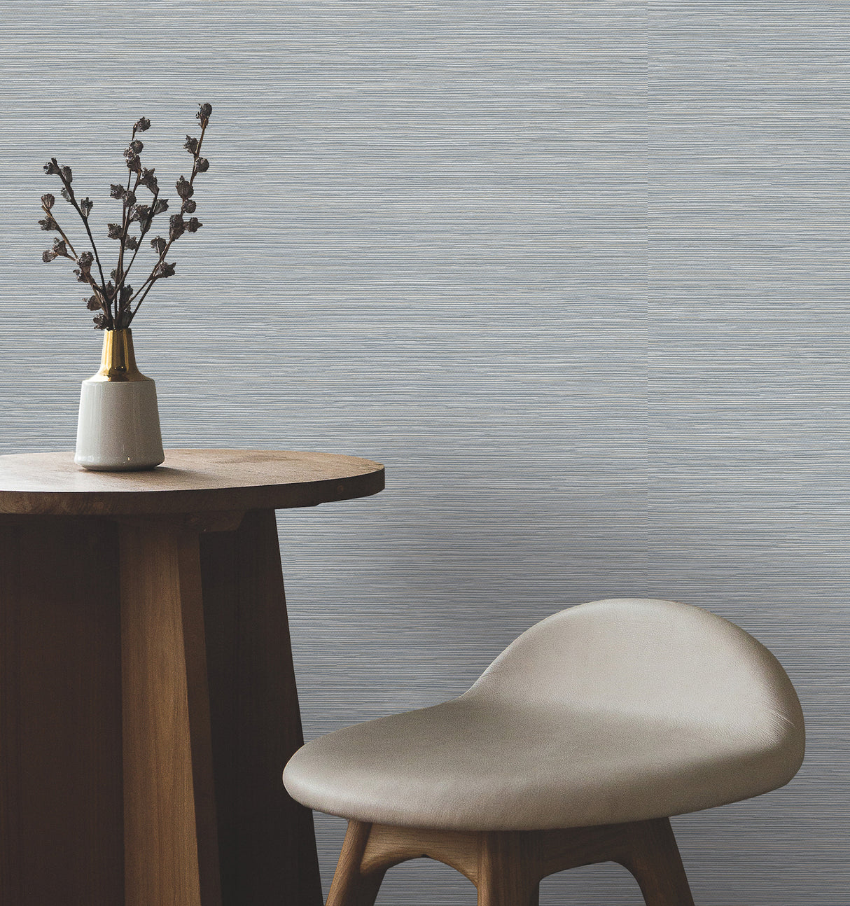 Oasis Blue Faux Grasscloth Textured Non Woven Vinyl Unpasted Sidewall Wallpaper in Blue by York Wallcoverings - UW1071N