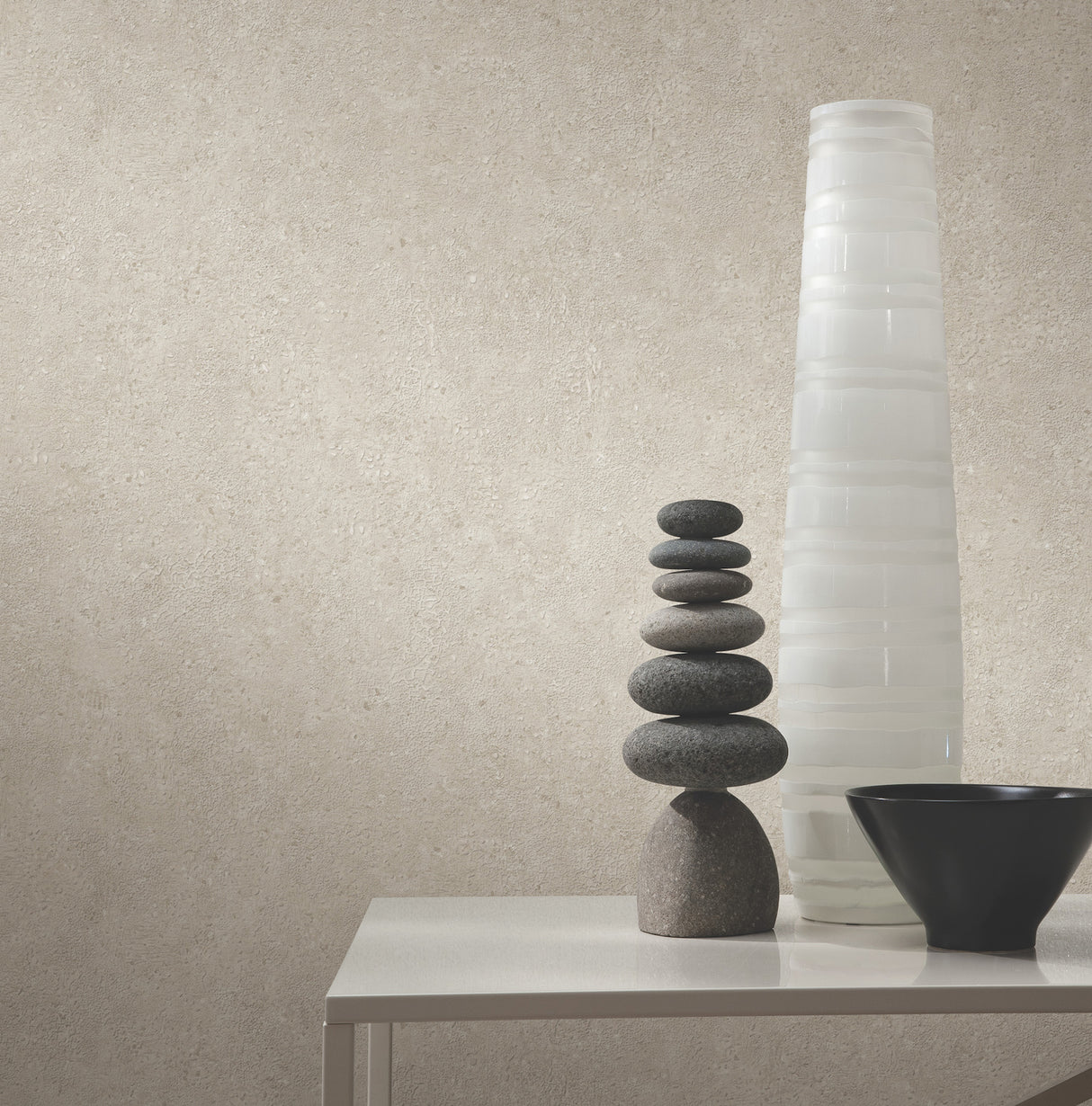Artisan Stone Light Grey by York Wallcoverings Metallic Raised Ink Textured Vinyl Fabric-Backed Scrubbable Strippable Wallpaper - York UW1079N