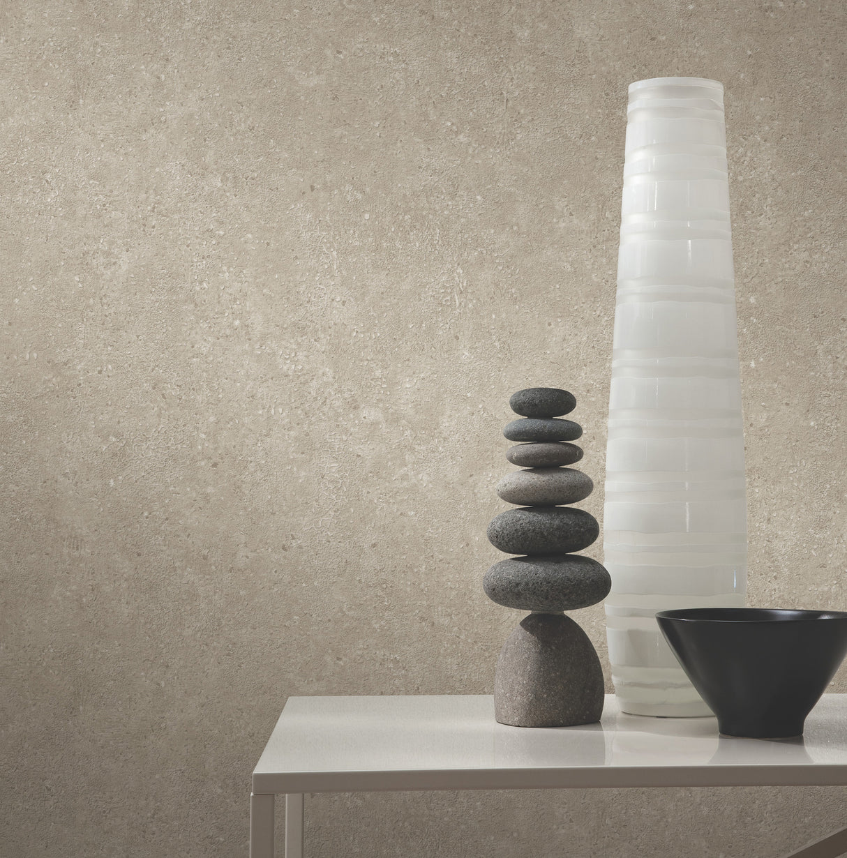 Artisan Stone Beige by York Wallcoverings Scrubbable Metallic Raised Ink Textured Fabric-Backed Vinyl Wallpaper - UW1080