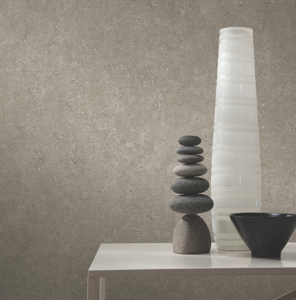 Artisan Stone Taupe by York Wallcoverings Metallic Raised Ink Scrubbable Strippable Fabric-Backed Unpasted Texture Wallpaper UW1081N