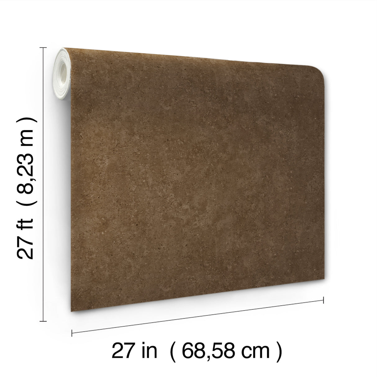 Artisan Stone Coffee Metallic Raised Ink Textured Concrete Look Fabric Backed Vinyl Wallpaper Scrubbable by York Wallcoverings - UW1082N