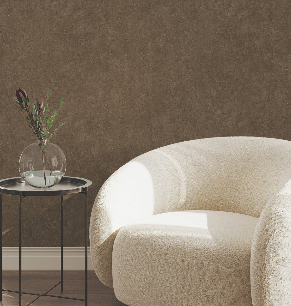 Artisan Stone Coffee by York Wallcoverings Metallic Raised Ink Scrubbable Strippable Fabric Backed Unpasted Vinyl Texture Wallpaper - UW1082