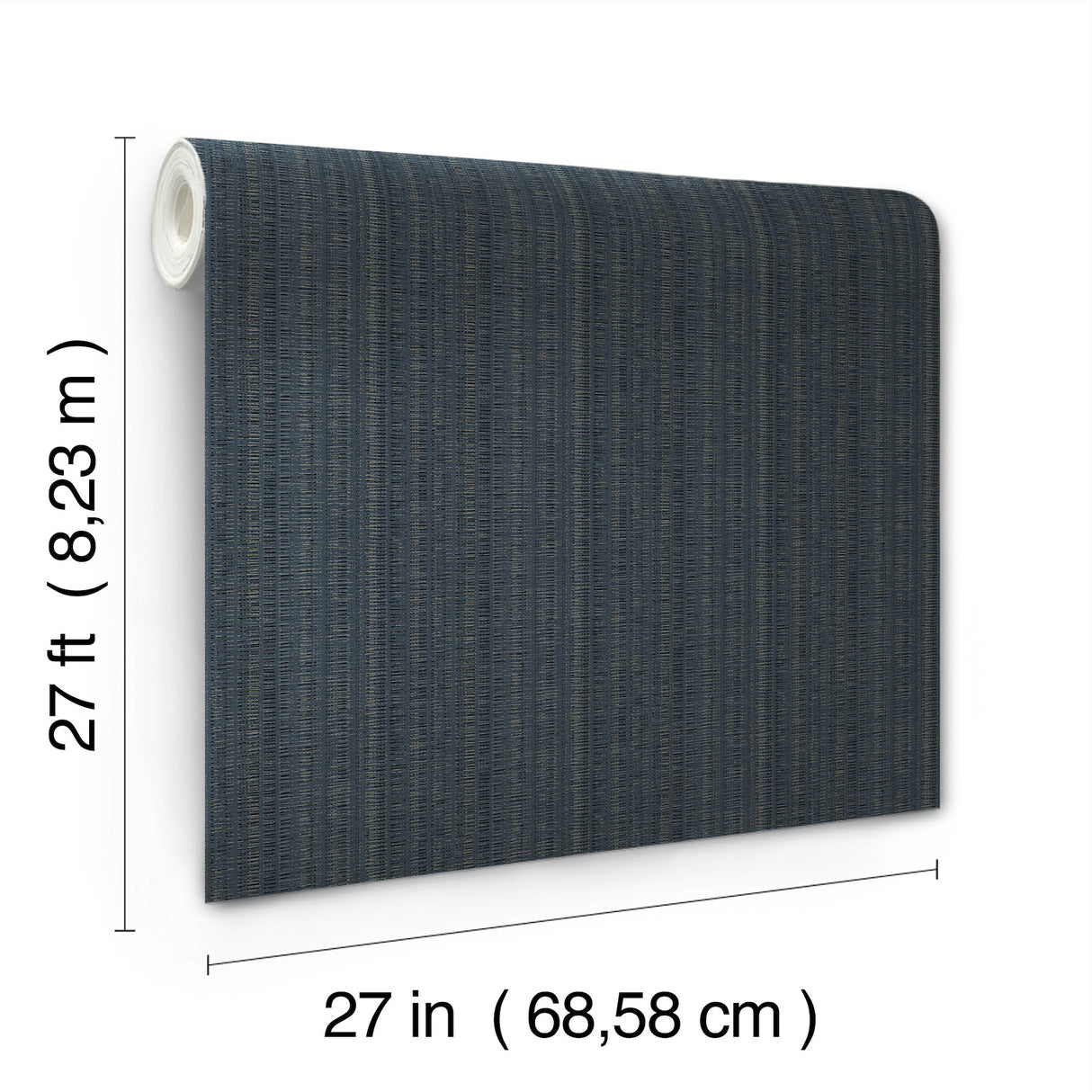 Line In The Sand Indigo Woven Stripe Wallpaper by York Wallcoverings - UW1092N