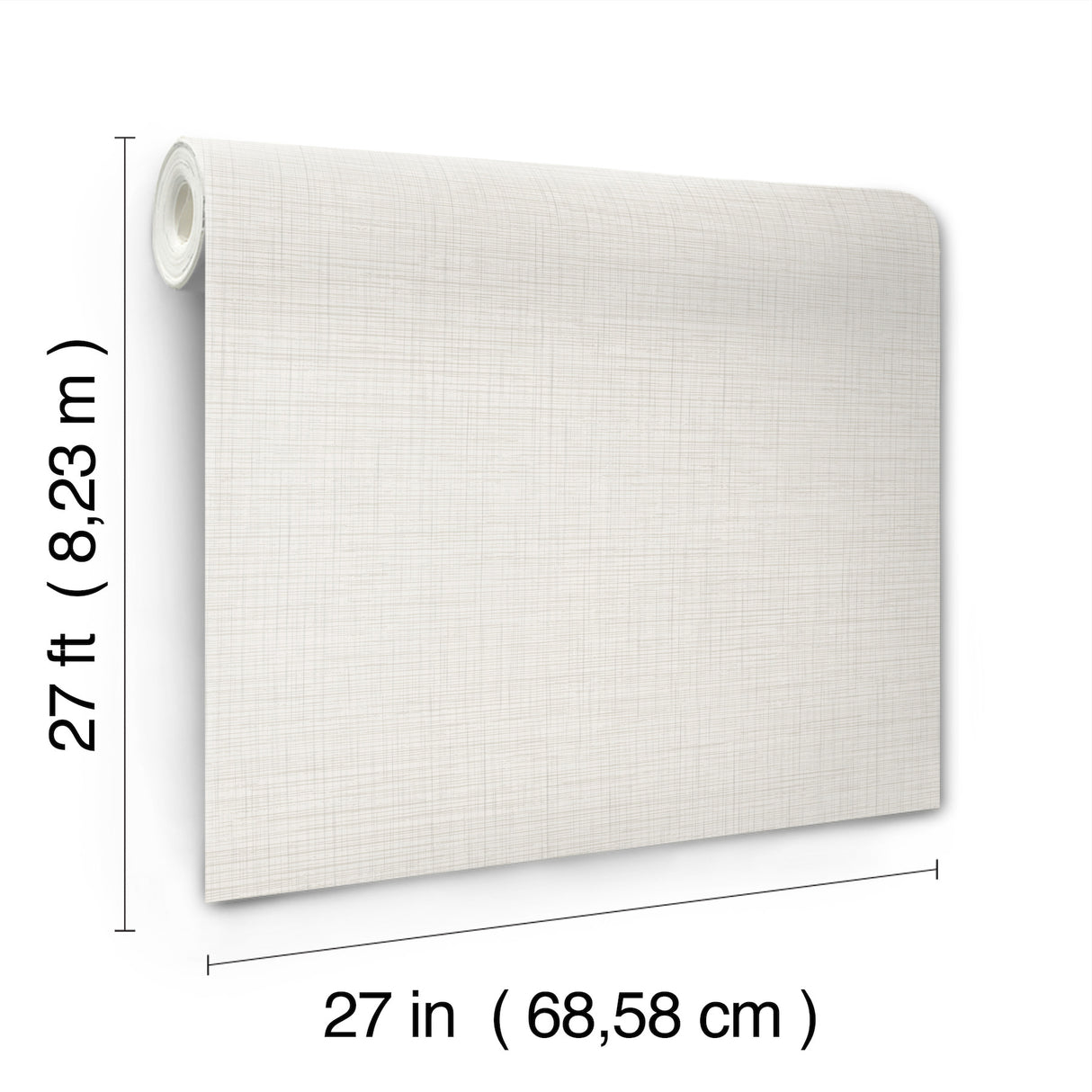 Open Air White Crosshatch Unpasted Non Woven Vinyl Wallpaper in White with Pale Grey Linework by York Wallcoverings - UW1110N