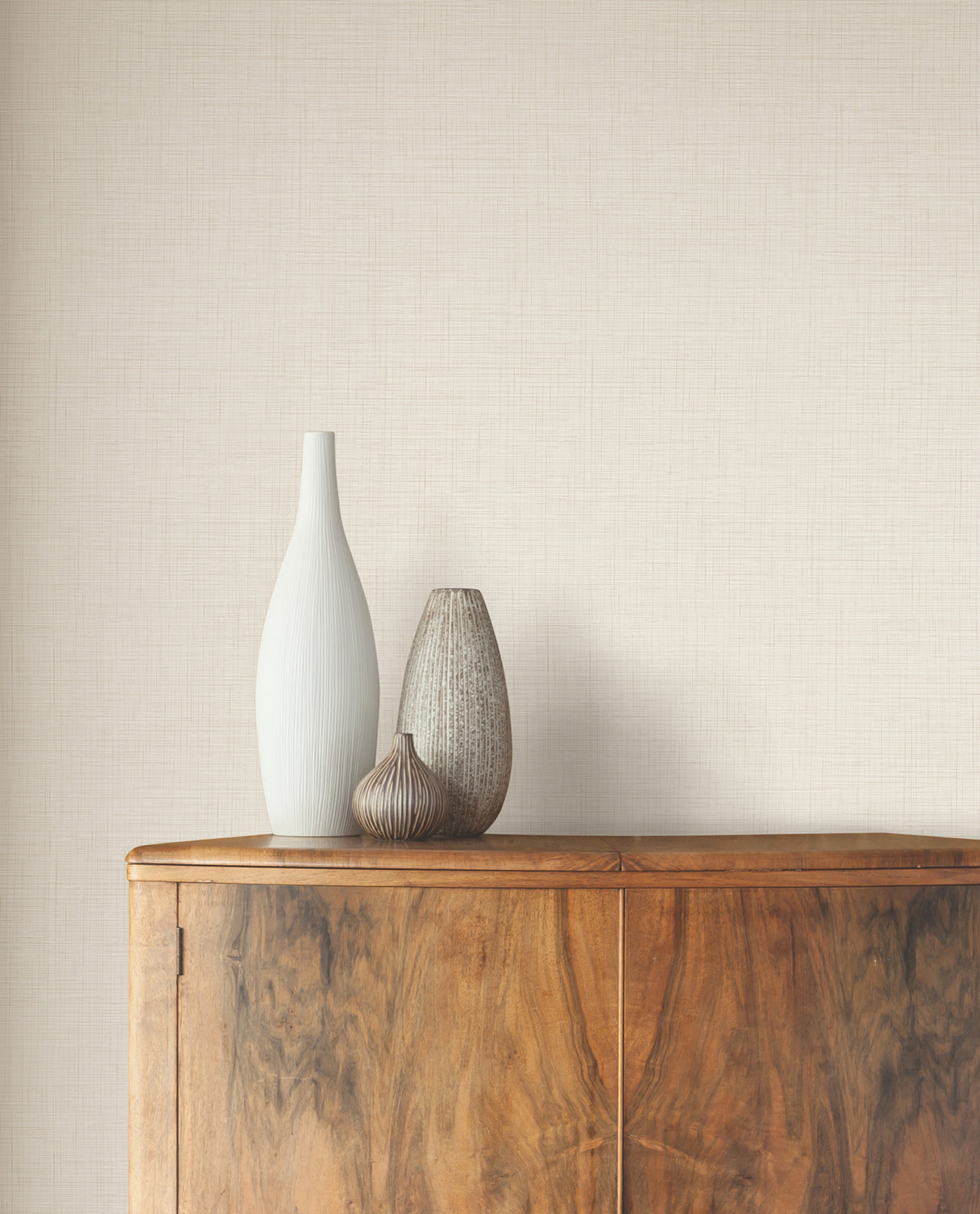 Open Air Ivory by York Wallcoverings Traditional Crosshatch Texture Non-Woven Unpasted Wallpaper - UW1112