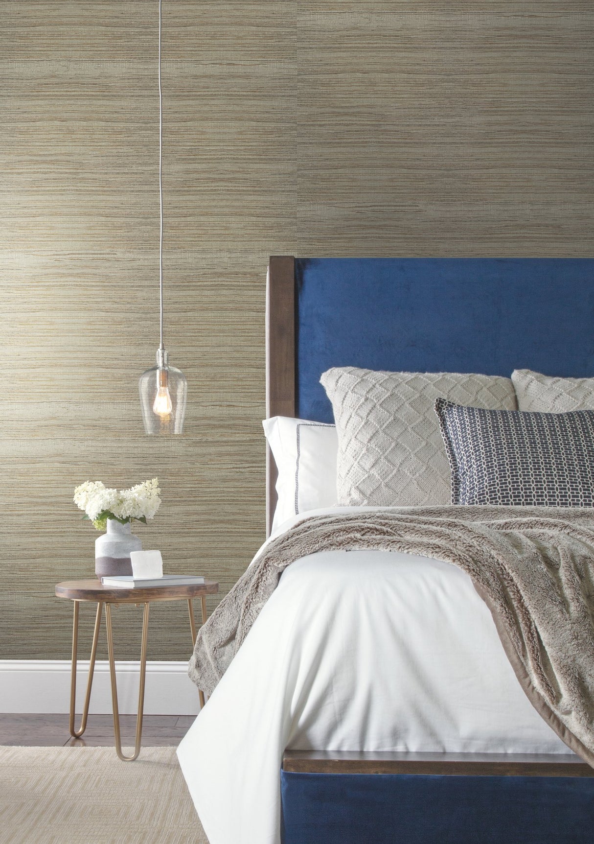 Inked Grass Green Grasscloth Wallpaper, Weaves Style - York VG4414