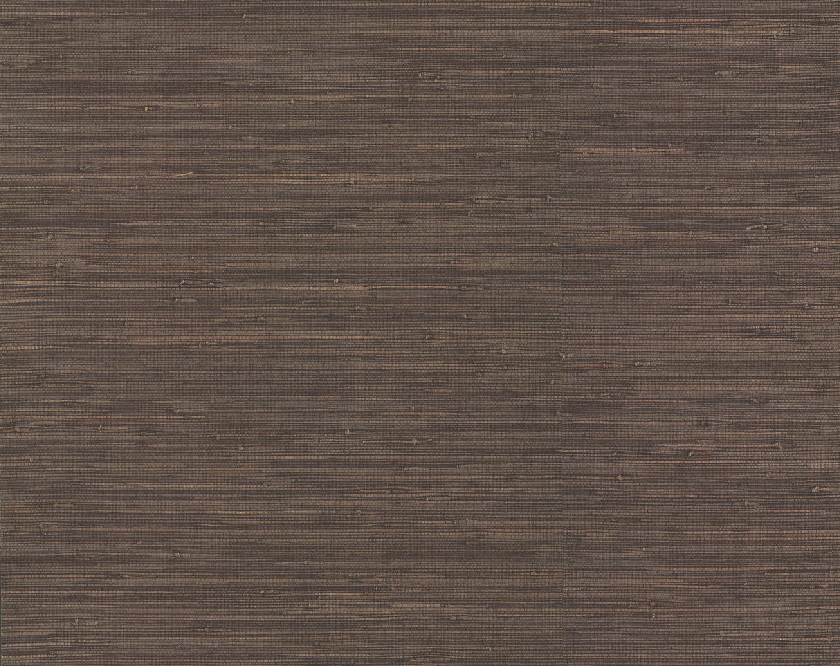 Knotted Grass Brown Grasscloth Wallpaper with Weaves Texture - York VG4437