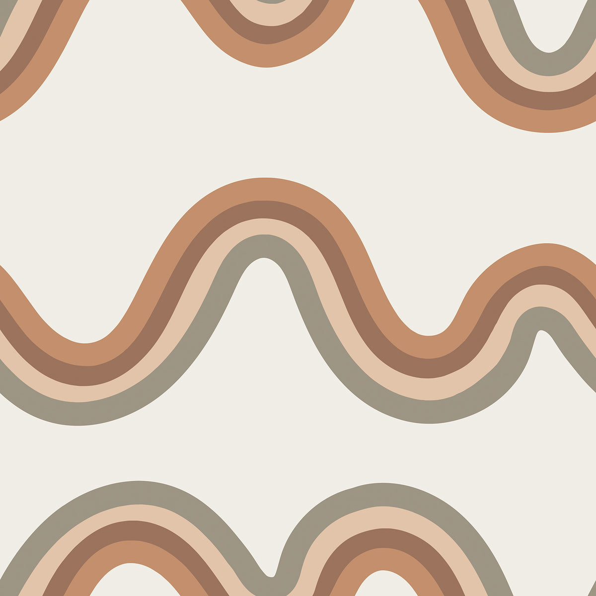 Beverly Slopes Tan Peel and Stick Wallpaper by NuWallpaper - Very Gay Paint x WallPops Wavy Stripe Pattern VGS6437