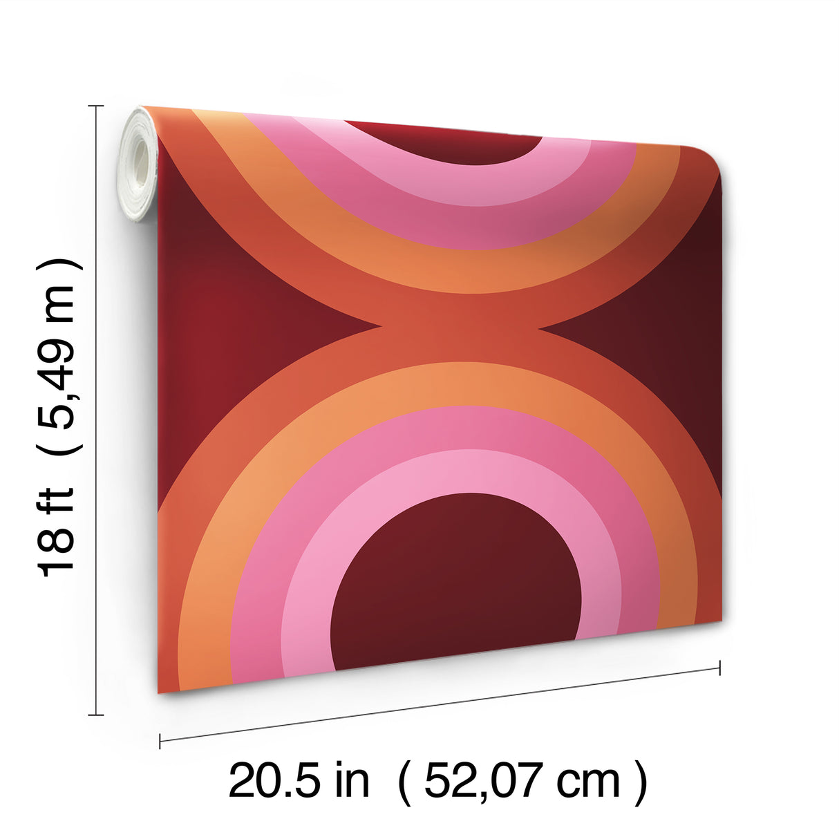 Sir Culls Pink by NuWallpaper Very Gay Paint x WallPops Bold Modern Retro Geometric Concentric Circle Peel and Stick Wallpaper - VGS6441