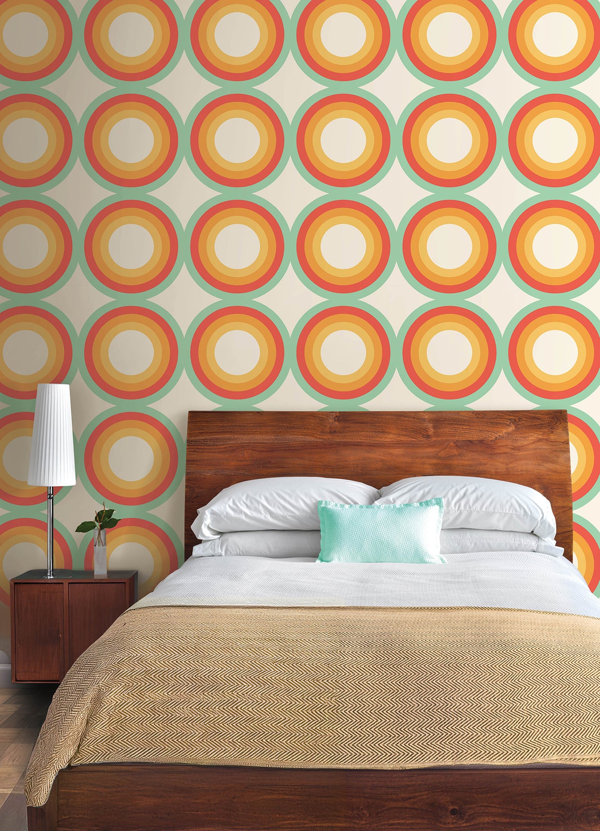 Sir Culls Orange by NuWallpaper Very Gay Paint Bold Retro Geometric Circles Peel and Stick Wallpaper WallPops Collection - VGS6442