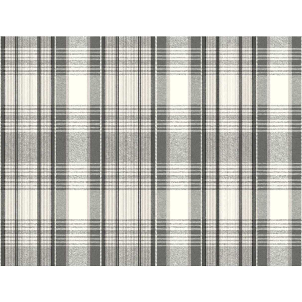 Bartola Plaid Black Wallpaper with Classic Plaid Pattern - York VN0466