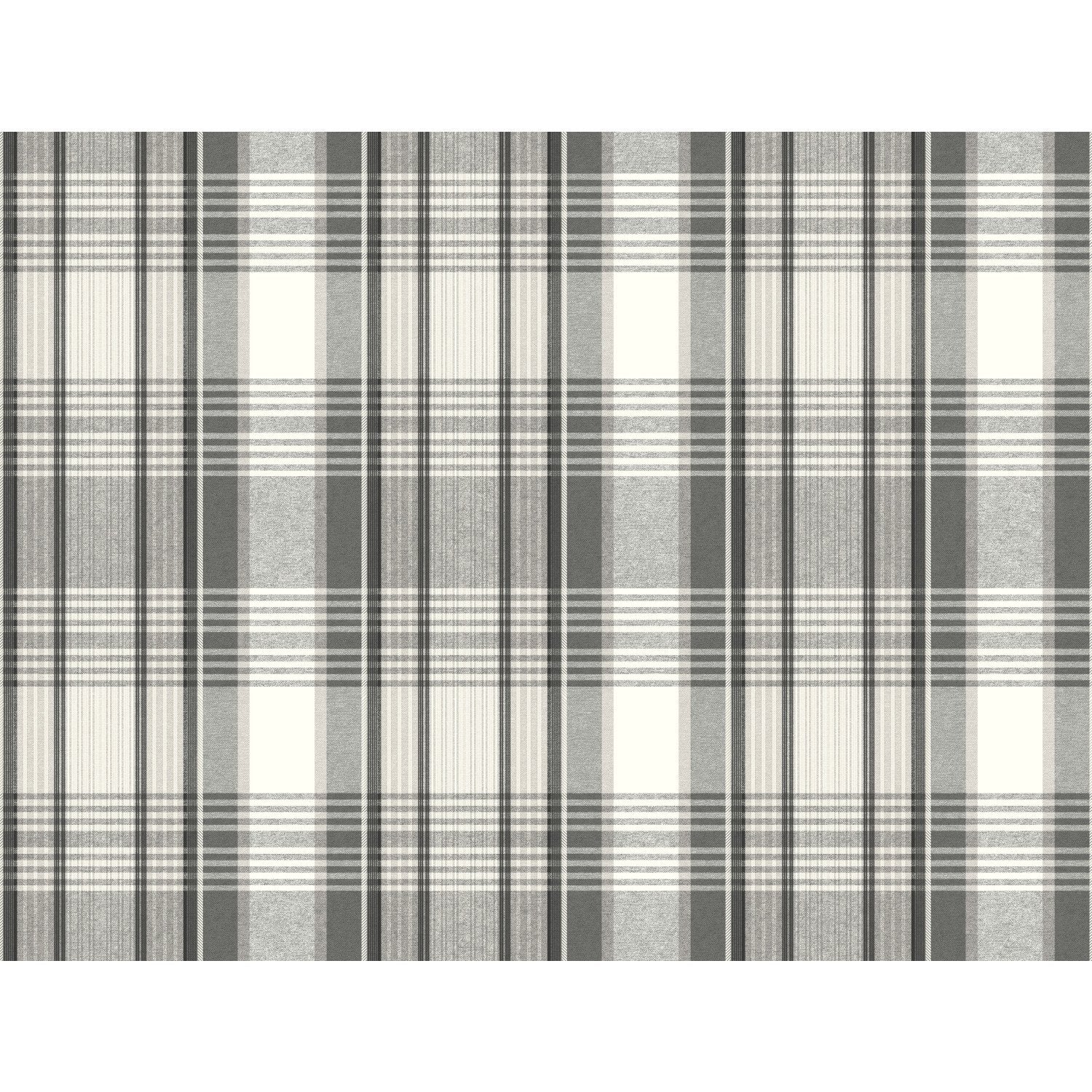Bartola Plaid Black Wallpaper with Classic Plaid Pattern - York VN0466