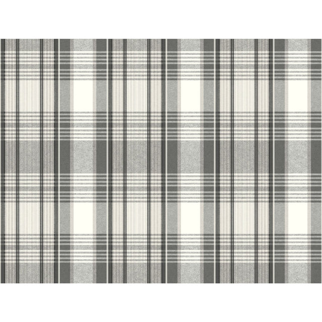 Bartola Plaid Black Wallpaper with Classic Plaid Pattern - York VN0466