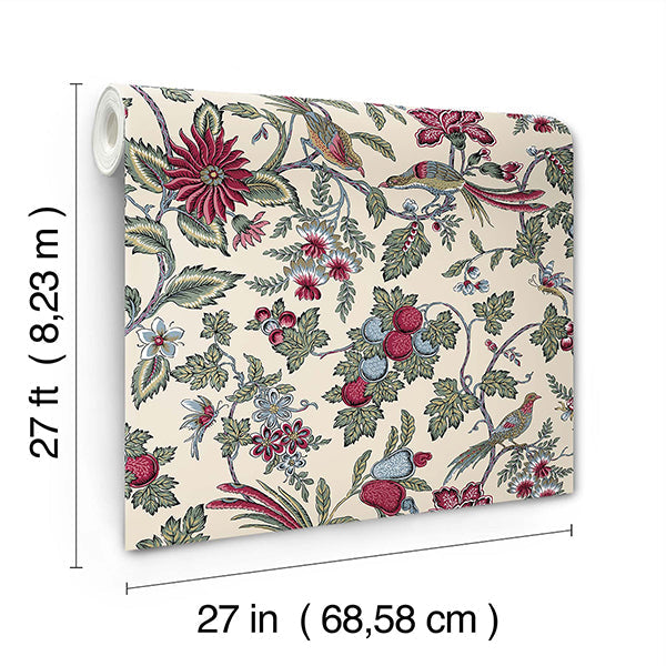 Parterre Raspberry by Antonina Vella Jacobean Wallpaper – York Designer Series VP1312