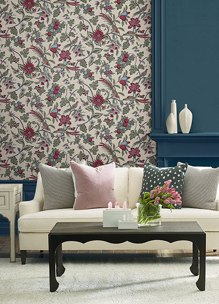 Parterre Raspberry by Antonina Vella Jacobean Wallpaper – York Designer Series VP1312