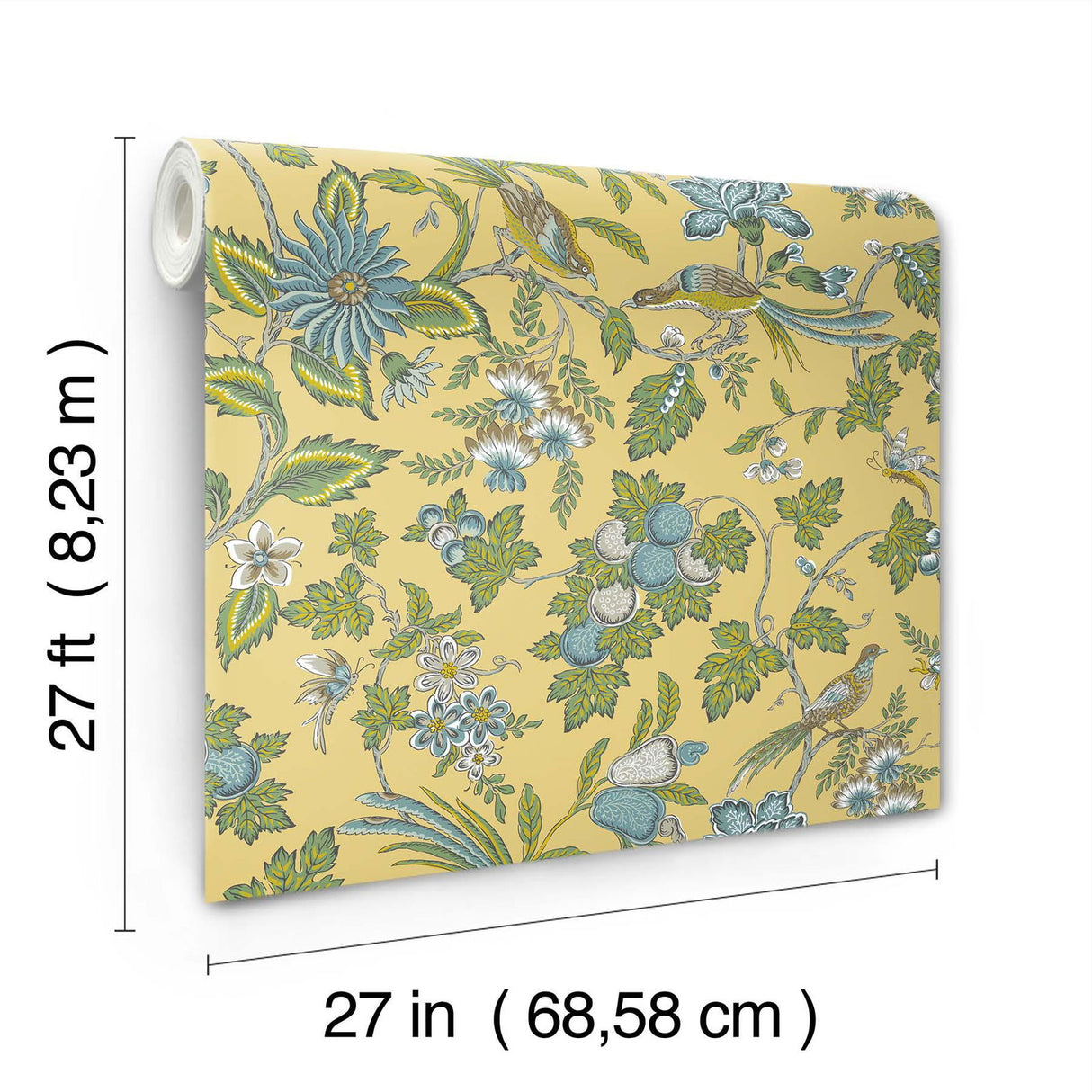 Parterre Light Yellow by Antonina Vella Jacobean Wallpaper – York Designer Series VP1313