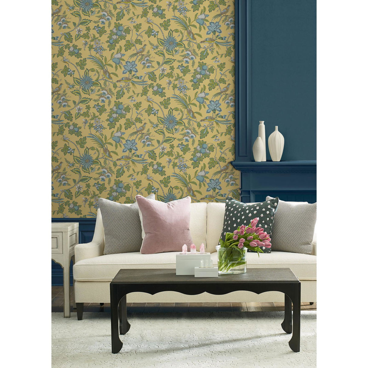 Parterre Light Yellow by Antonina Vella Jacobean Wallpaper – York Designer Series VP1313