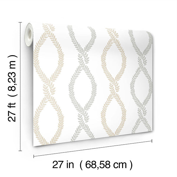 Laureate Neutral by Antonina Vella Vine Trellis Wallpaper – York Designer Series VP1322